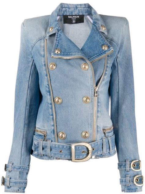 balmain replica jacket|balmain jean jacket women's.